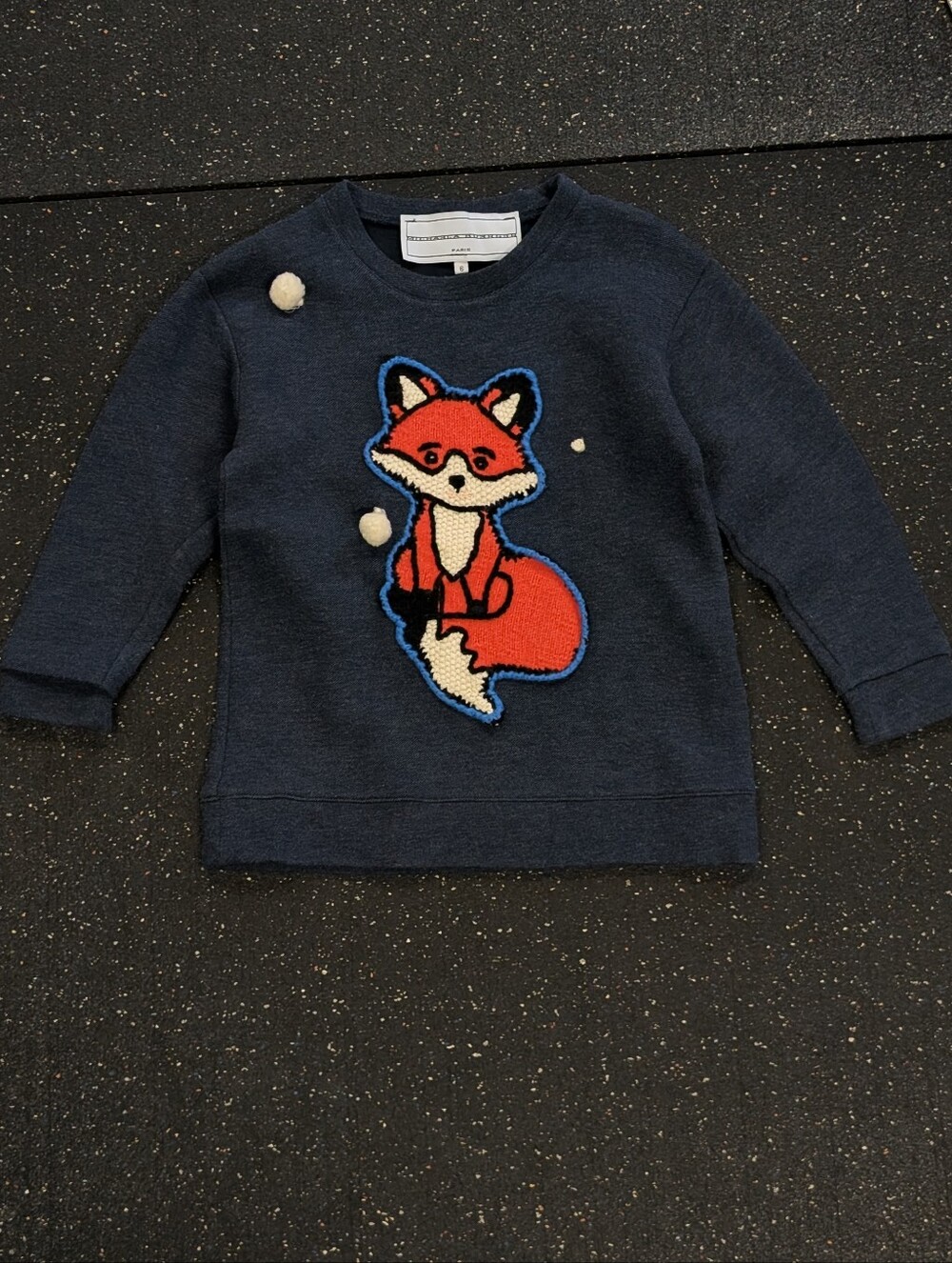 Michaela Buerger Kids Knitted/Crochet Fox Pullover Jersey Sweater Size 6 Blue